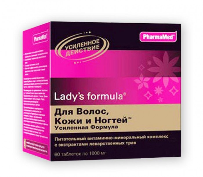 Lady's Formula Таблетки Для волос кожи и ногтей усиленная формула 60 шт.