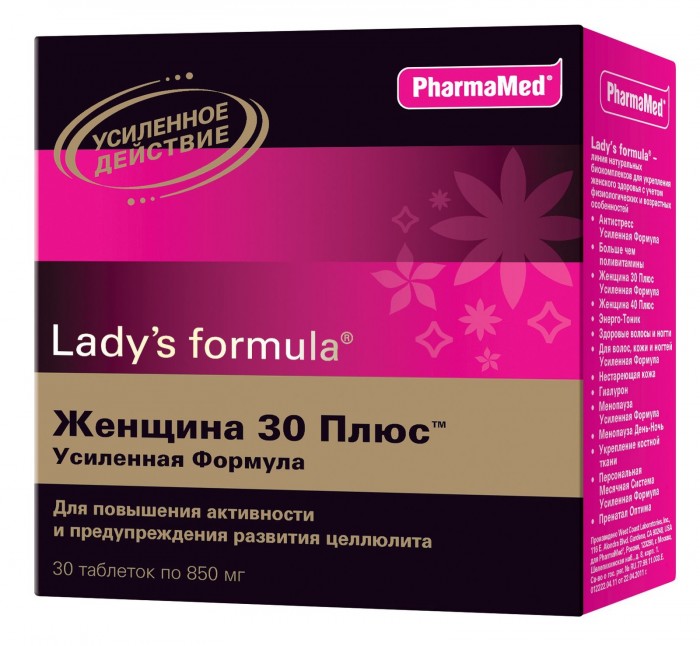 

Lady's Formula Таблетки Женщина 30+ Усиленная формула 30 шт., Таблетки Женщина 30+ Усиленная формула 30 шт.