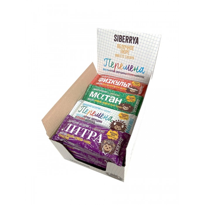 

Siberrya Злаковые батончики Микс (Литра, Матан, Перемена, Физкульт) 24 шт., Злаковые батончики Микс (Литра, Матан, Перемена, Физкульт) 24 шт.