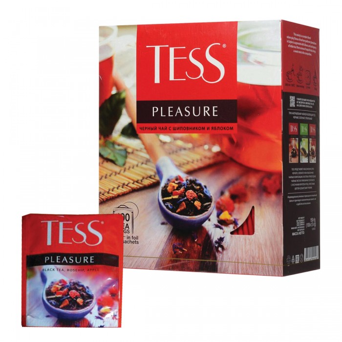 Чай Tess Чай Pleasure черный с шиповником и яблоком 100 пакетиков чай curtis чай ассорти pleasure time 30 пак
