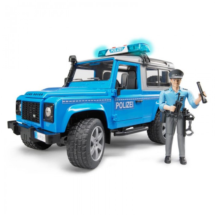 Bruder Внедорожник Land Rover Defender Station Wagon полицейский с фигуркой 02-597