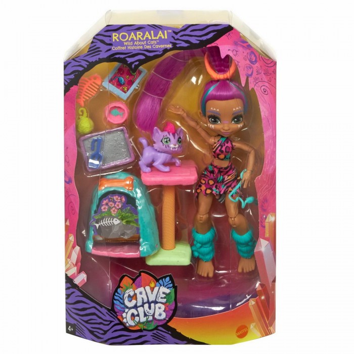 Cave Club Игровой набор с куклой Роралай и саблезубым котенком
