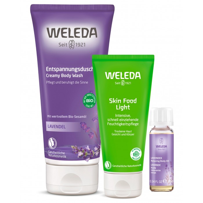 

Weleda Подарочный набор Relax & enjoy: питательный крем, масло и гель для душа, Подарочный набор Relax & enjoy: питательный крем, масло и гель для душа