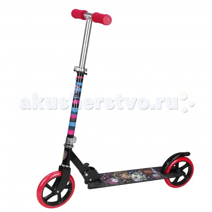 Двухколесный самокат Navigator Monster HighMonster High Двухколесный самокат Navigator Monster HighMonster HighСамокат Navigator Monster High двухколёсный складной самокат, выполненный в ярком запоминающимся дизайне и украшенный в стиле Monster High. Самокат состоит из металлической рамы (алюминий/сталь), колёс из полиуретана и регулируемого по высоте руля с большими мягкими ручками. Для остановки предусмотрен ножной тормоз, выполненный в виде заднего крыла. Катание на самокате - одно из любимых занятий детей. Оно приобретает большую популярность, поскольку не требует специальных навыков. Любой ребенок будет счастлив такой покупке! Пусть ваш ребенок почувствует радость и свободу! Особенности: Регулируемый по высоте руль. Высота руля от 73 до 97 см. Рама алюминий/сталь, нескользящее покрытие PU колеса - переднее и заднее 200 мм Бесшумное движение без тряски Ножной тормоз Складная конструкция Максимальная нагрузка: 100 кг Размеры: 92х97х14 см Вес 4.2 кг<br>