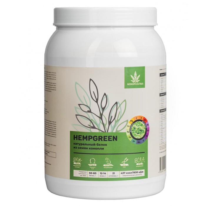 фото Konoplektika натуральный белок (протеин) из семян конопли hempgreen 1000 г