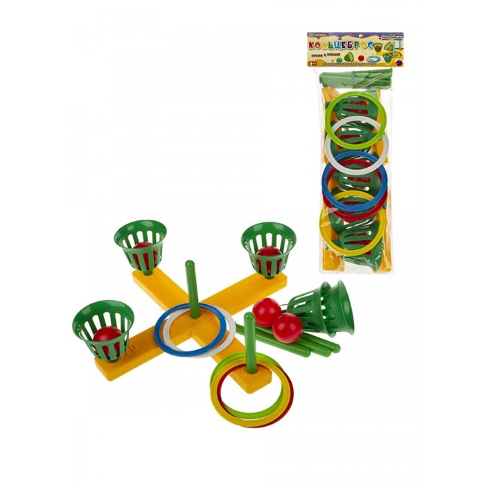 купить Спортивный инвентарь Colorplast Кольцеброс с кольцами и мячиками (22 предмета) в интернет-магазине