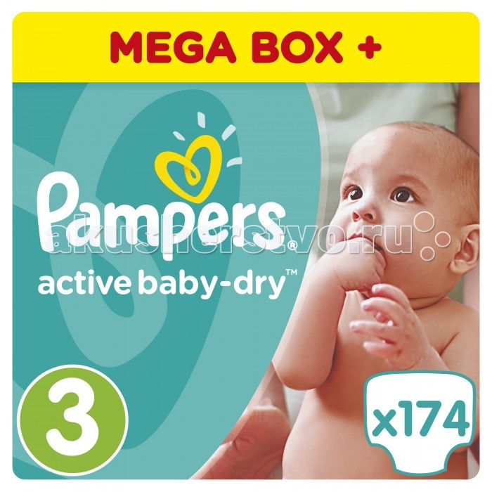 Pampers Подгузники Active Baby-Dry р.3 (4-9 кг) 174 шт.