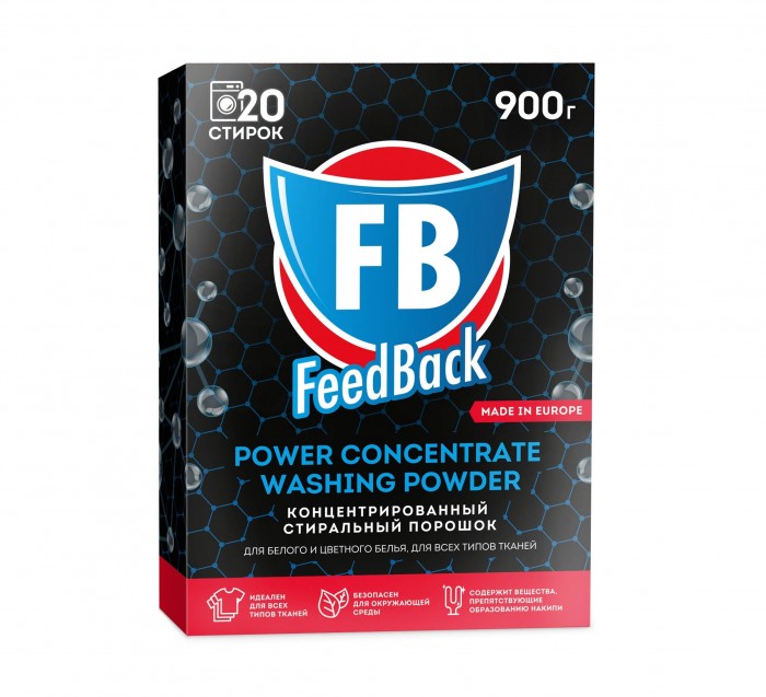 фото Feed back концентрированный стиральный порошок power concentrate washing powder 900 г