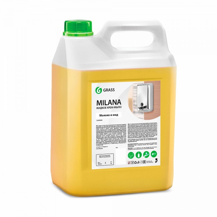 

Grass Жидкое крем-мыло Milana молоко и мед 5 кг, Жидкое крем-мыло Milana молоко и мед 5 кг