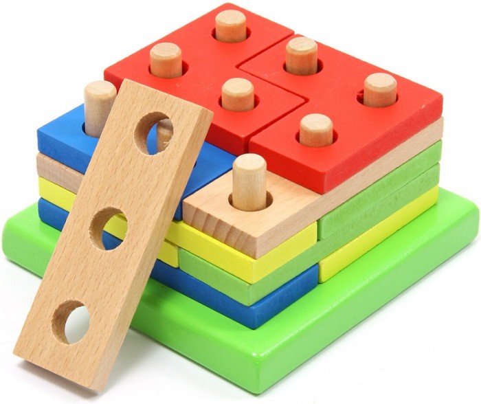Деревянная игрушка Фабрика фантазий Сортер Цветные фигуры Квадрат