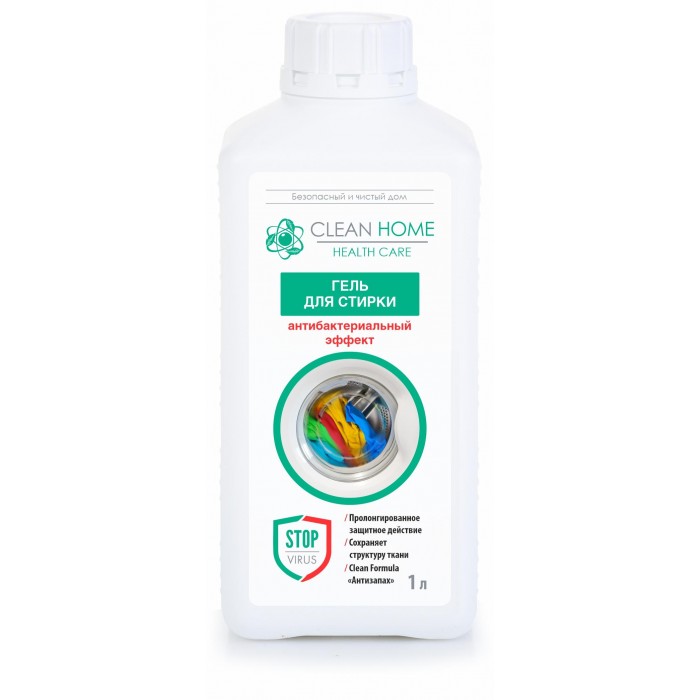 фото Clean home гель для стирки антибактериальный эффект 1 л