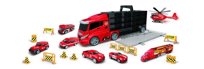 фото Jinjia toys автовоз-чемодан с машинками, вертолётом и аксессуарами jb0403340