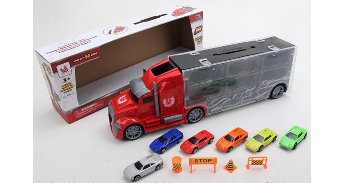 фото Jinjia toys автовоз-чемодан с металлическими машинками и аксессуарами jb0403368