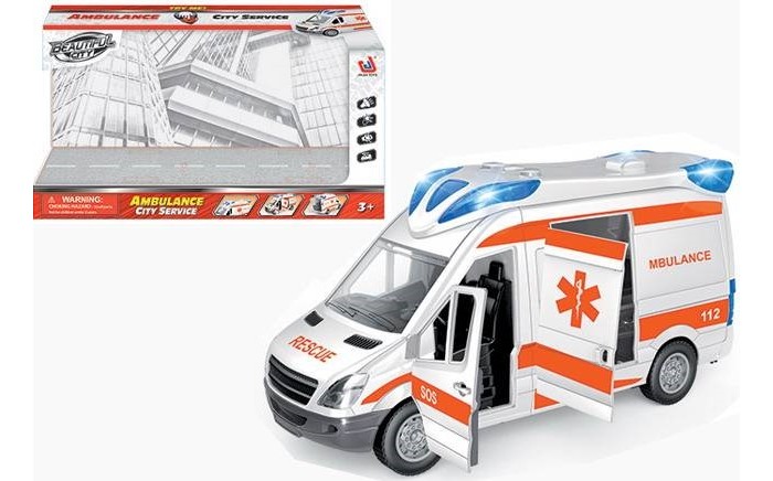 

Jinjia Toys Машинка инерционная со светом и звуком Скорая помощь, Машинка инерционная со светом и звуком Скорая помощь
