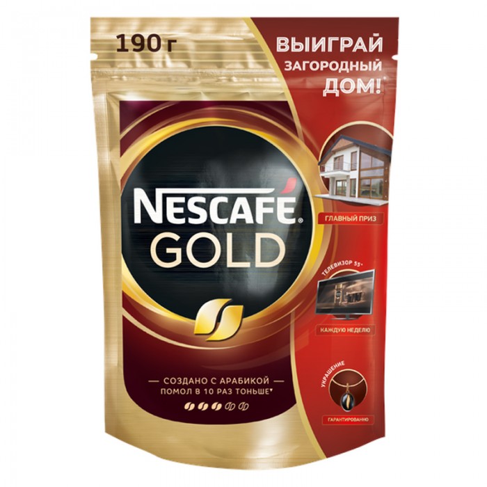 Nescafe Кофе растворимый с молотым Gold тонкий помол 190 г