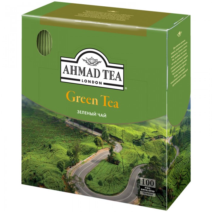 Ahmad Tea Чай зеленый Green Tea 100 пак.