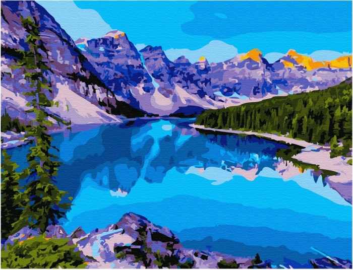 Картины по номерам Molly Картина по номерам с цветной схемой на холсте Озеро в Канаде 40х30 см