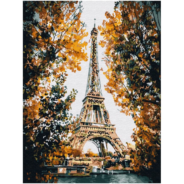 Картины по номерам Molly Картина по номерам с цветной схемой на холсте Париж Эйфелева башня 40х30 см