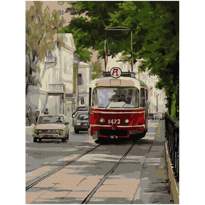Картины по номерам Molly Картина по номерам с цветной схемой на холсте Трамвай Аннушка 40х30 см