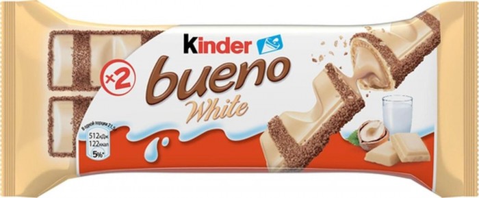  Kinder Вафли Bueno в белом шоколаде 39 г