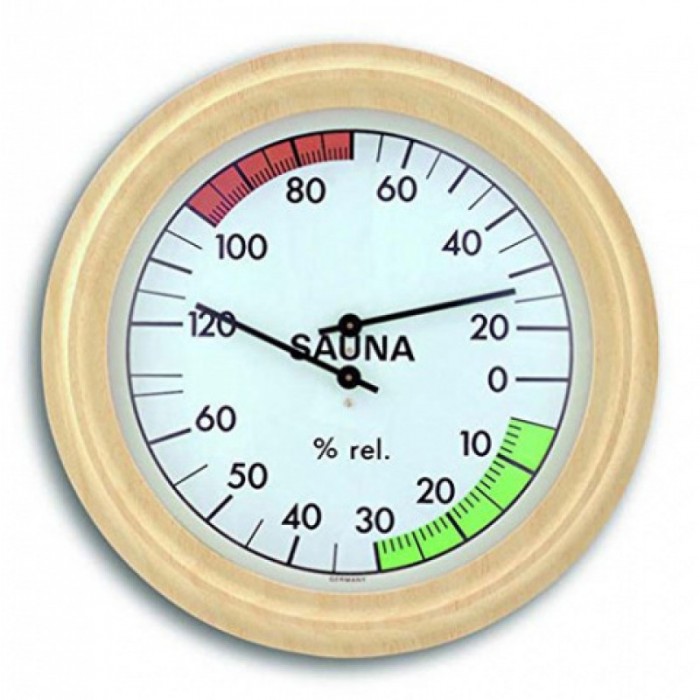 Товары для дачи и сада TFA Аналоговый термогигрометр для сауны с деревянной рамой 40.1006