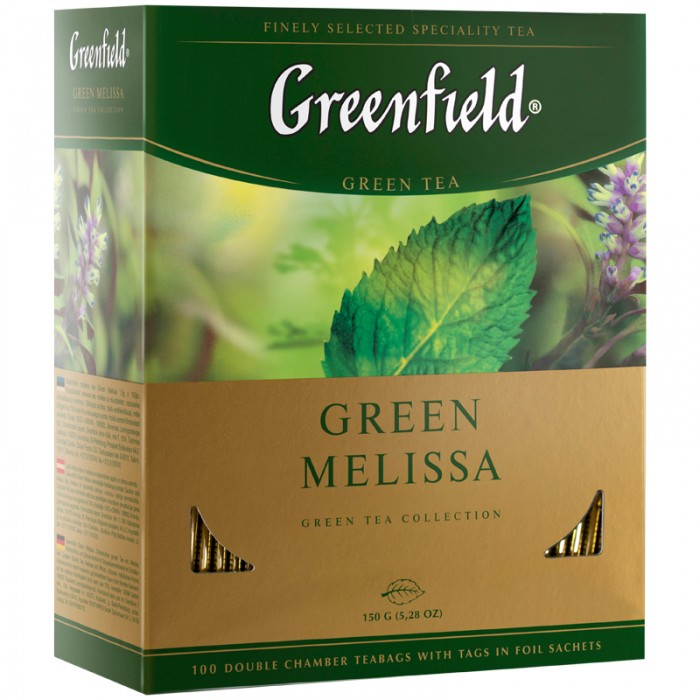 Greenfield Чай зеленый с мелиссой Green Melissa 100 пак.