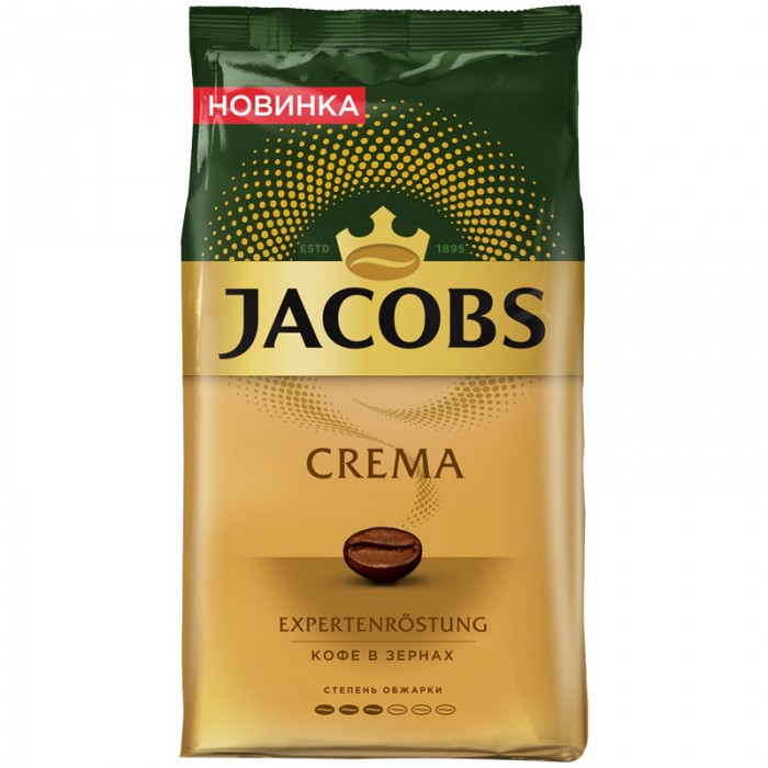 

Jacobs Кофе в зернах Crema 1 кг, Кофе в зернах Crema 1 кг