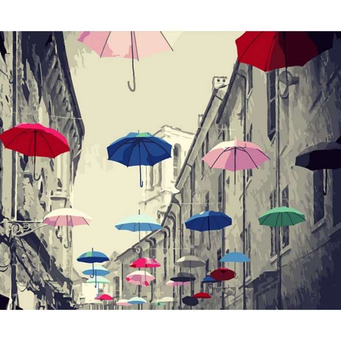 Картины по номерам Molly Картина по номерам Разноцветные зонтики 40х50 см
