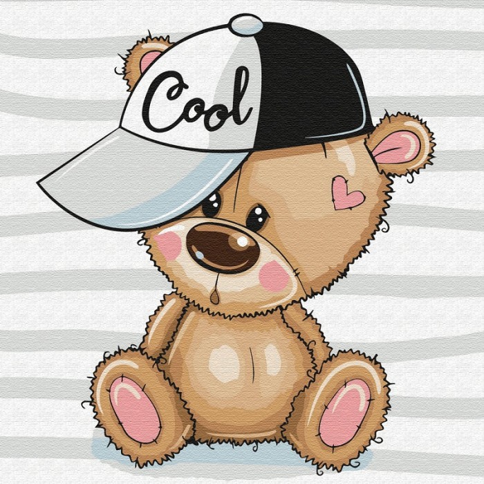 

Molly Картина по номерам Медвежонок в кепке 20х20 см, Картина по номерам Медвежонок в кепке 20х20 см