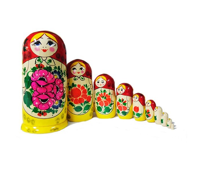 

Деревянная игрушка RNToys Матрешка Семеновская роспись 10 в 1, Матрешка Семеновская роспись 10 в 1
