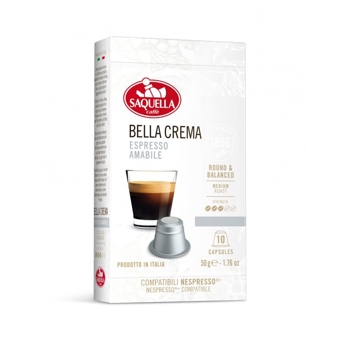 фото Saquella bar italia кофе молотый в капсулах bella crema 50 г