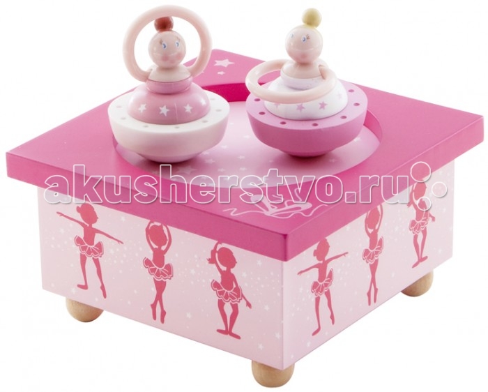 Trousselier Музыкальная шкатулка Wooden Box BallerinaМузыкальная шкатулка Wooden Box Ballerina Trousselier Музыкальная шкатулка Wooden Box BallerinaМузыкальная шкатулка Wooden Box BallerinaСтильная и изящная музыкальная шкатулка Wooden Box Ballerina с механическим заводом для хранения игрушечных украшений и прочих мелочей. При заводе шкатулки, фигурки кружатся под музыку (MOONLIGHT SONATA - L.V. BEETHOVEN)! Малыш будет в восхищении. Не забываемый подарок на день рождения! Музыкальный механизм заводится с помощью маленького ключика. Размер: 11.5 х 11.5 х 7 см Поставляется в подарочной коробке Trousselier. Французский бренд Trousselier вот уже более 40 лет создает уникальные коллекции детских игрушек, товаров для дома и интерьера. Вся продукция изготовлена из натуральных материалов с соблюдением высоких европейских стандартов качества.<br>