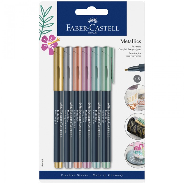 фото Faber-castell набор маркеров для декорирования metallics 6 цветов