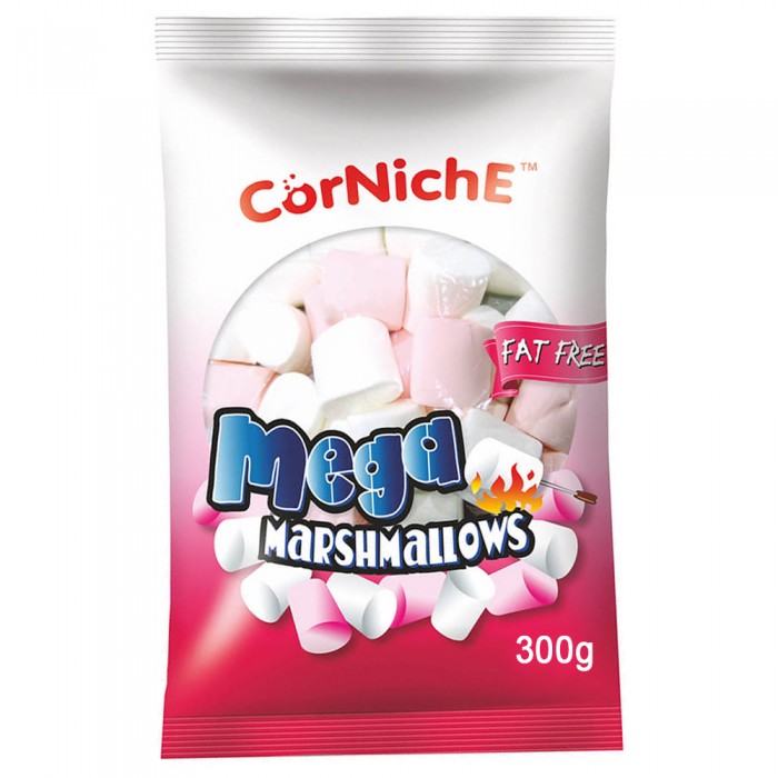 CorNiche Маршмеллоу большие Mega Marshmallow бело-розовые 300 г C038301 - фото 1
