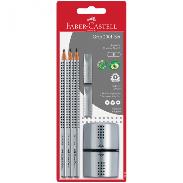 

Faber-Castell Набор карандашей трехгранных заточенных Grip 2001 3 шт. 117098, Набор карандашей трехгранных заточенных Grip 2001 3 шт. 117098
