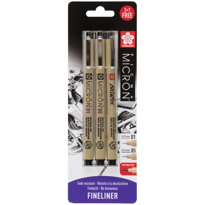 

Sakura Набор капиллярных ручек Pigma Micron 3 шт. BLXSDK3AS, Набор капиллярных ручек Pigma Micron 3 шт. BLXSDK3AS