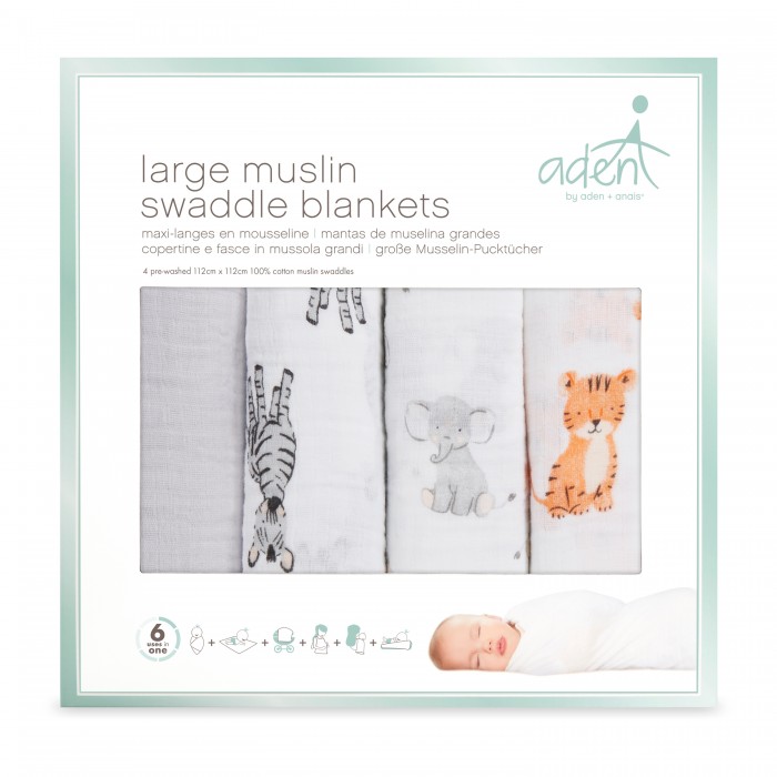 

Пеленка Aden&Anais муслиновая Safari babes 112х112 4 шт., муслиновая Safari babes 112х112 4 шт.