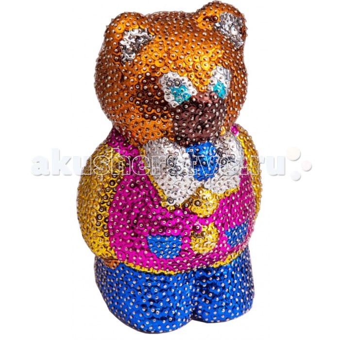 Волшебная мастерская Мозаика из пайеток 3D Мишка