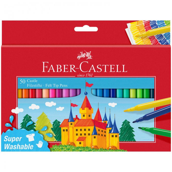 Фломастеры Faber-Castell смываемые 50 цветов 554204