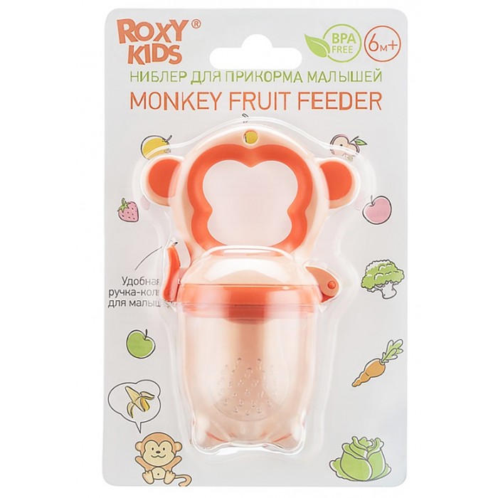  ROXY-KIDS Ниблер для прикорма с силиконовой сеточкой Monkey