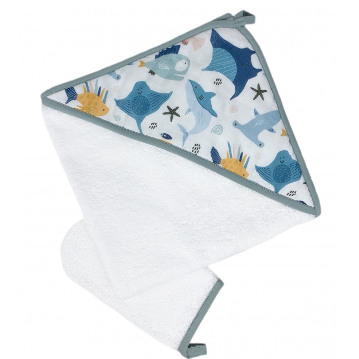 Mom'Story Design Комплект для купания новорожденных SeaLife (полотенце, мочалка)