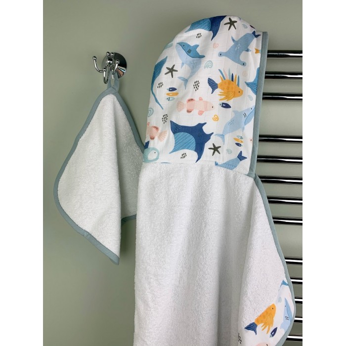 Mom'Story Design Полотенце с капюшоном и полотенце для лица SeaLife