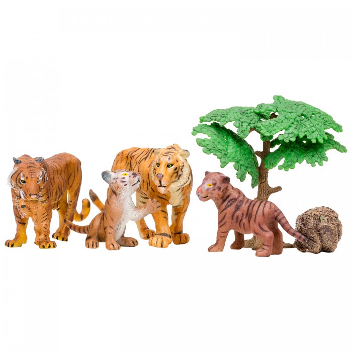 Купить Игровые фигурки, Masai Mara Набор фигурок Мир диких животных Семья тигров (6 предметов)