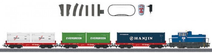 фото Marklin стартовый набор железной дороги контейнерный поезд