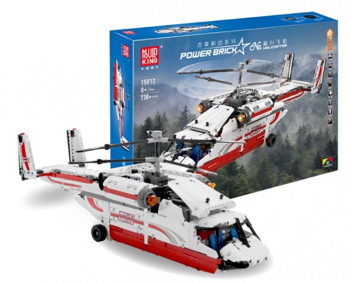Конструктор Mould King электромеханический Вертолет (738 деталей)