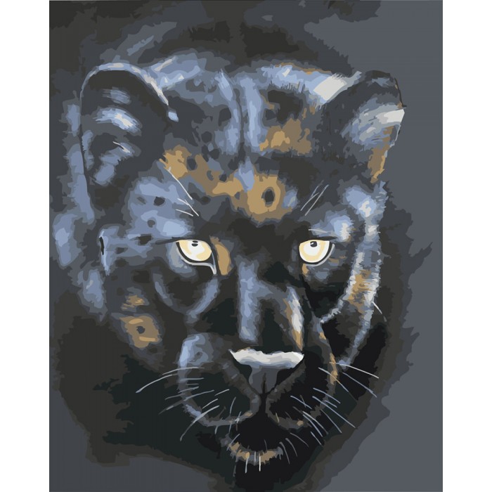 Color Kit Картина по номерам на подрамнике Черная пантера 50х40 см