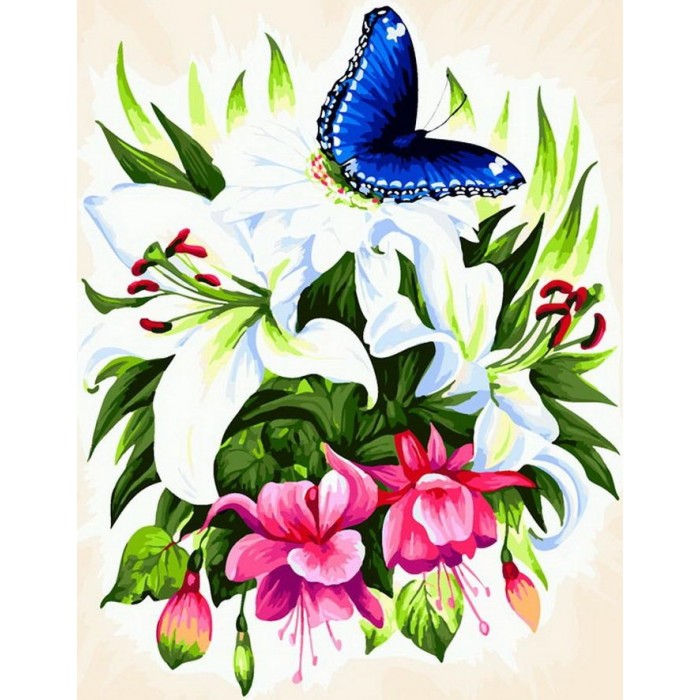 Картины по номерам Белоснежка Картина по номерам на холсте Бабочка в ботаническом саду 40х30 см