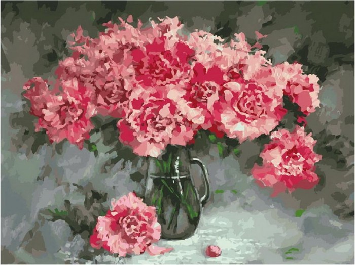 Картины по номерам Белоснежка Картина по номерам на холсте Розовые пионы 40х30 см