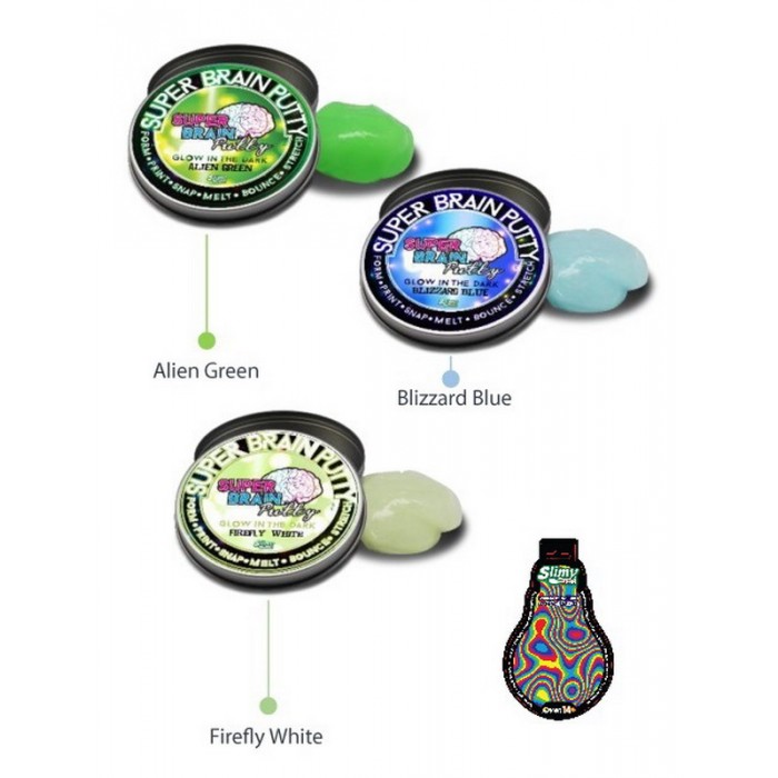 Joker Жвачка для рук Super Brain Putty серия Светится в темноте 75 г