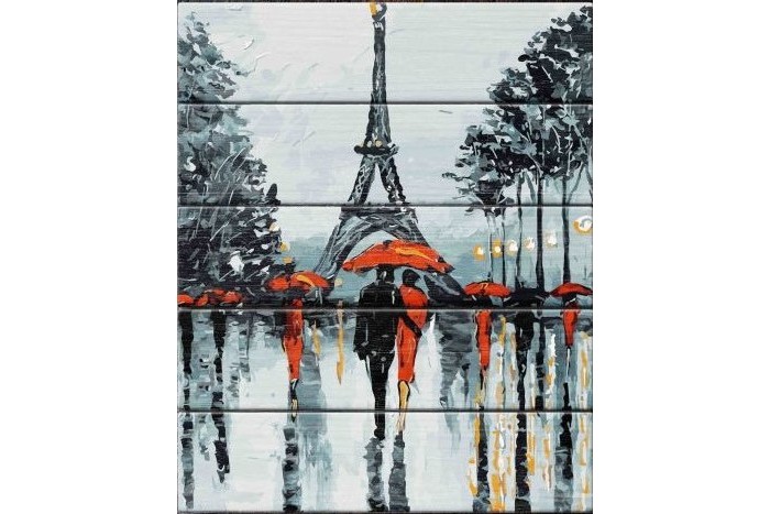 Дали Арт по дереву Парижские зонтики 50x40 см